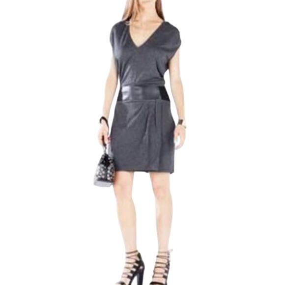 Bcbgmaxazria Briella Faux Wrap Dress Size L Large Gray NWT - Picture 1 of 10
